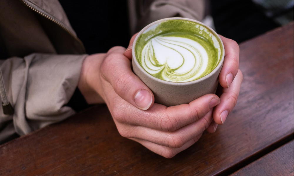 drinking matcha that is full of antioxidants