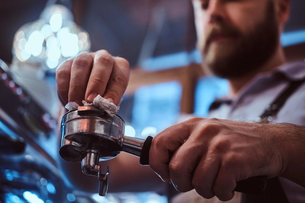Barista working in a coffee shop