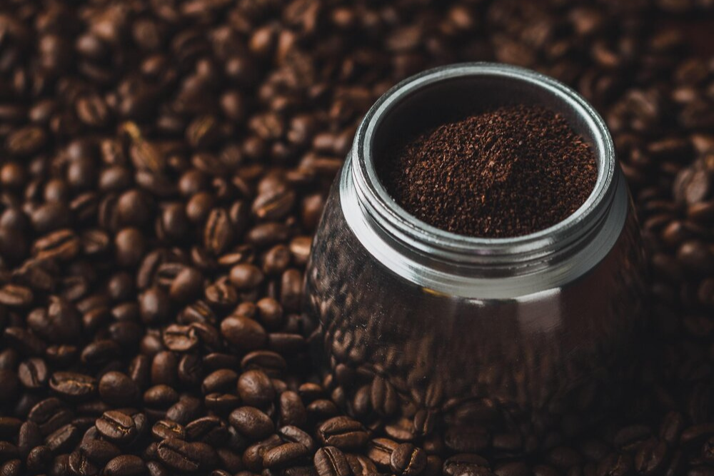 Coffee beans and grounds